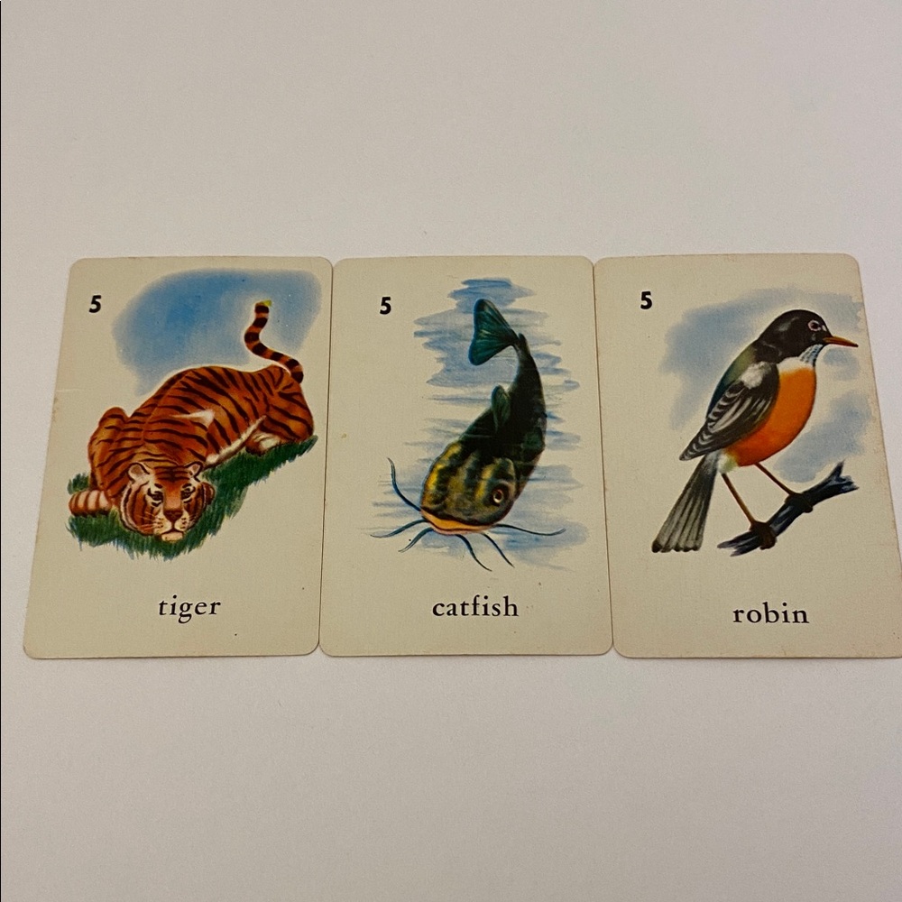 Vintage 1959 Card Game By Ed-U-Cards Bird Fish Animal 33 Cards Read Description - Picture 6 of 13